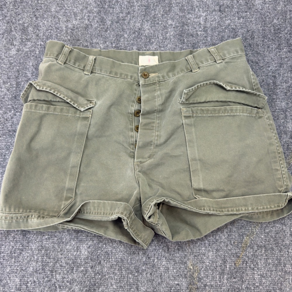 Vintage J.Crew Oarsman Utility Cargo Shorts Olive Green Size 34
